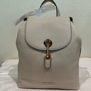 Michael Kors Gray Backpack with Turn-Lock Closure